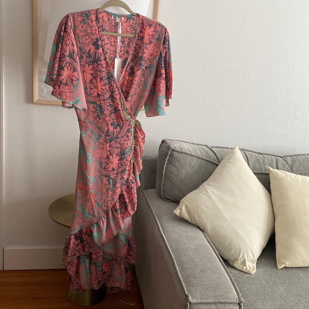 KARMA HIGHWAY new wrap kimono tunic made in India long dress one size